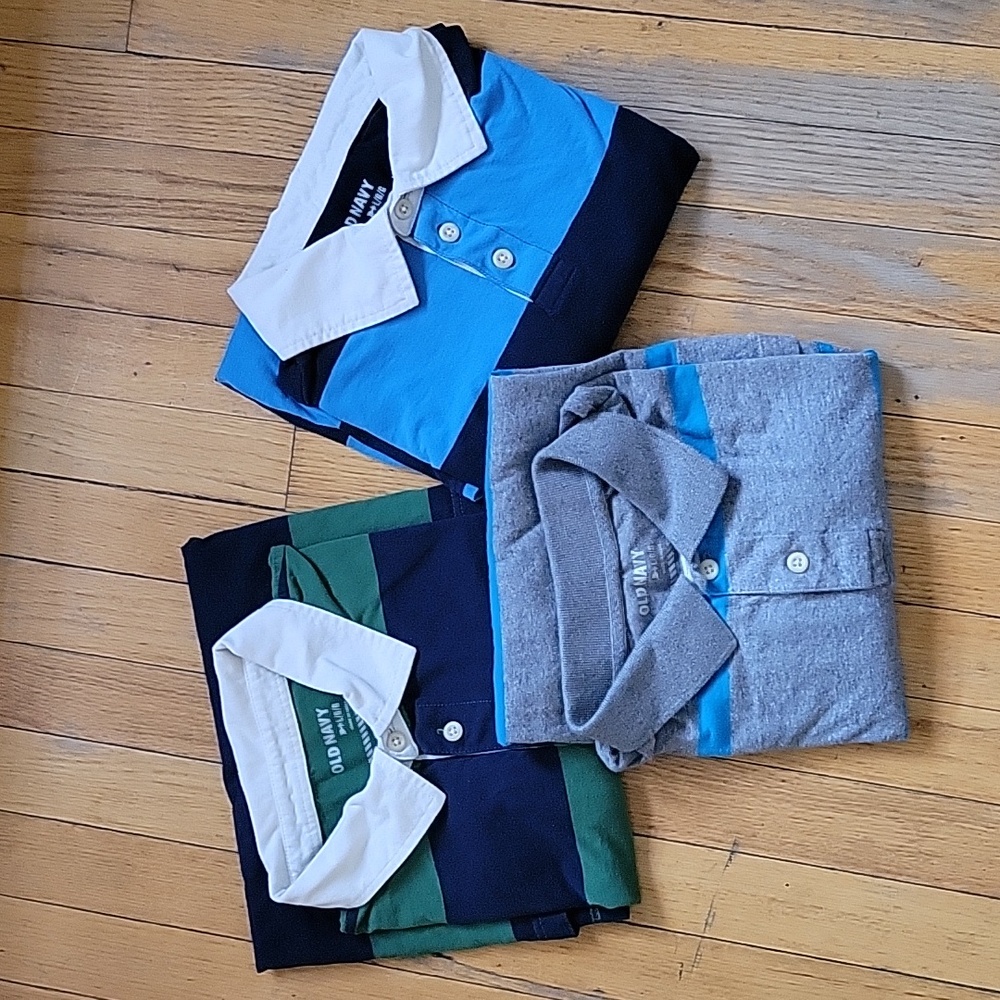 Bundle of 3 Striped Polo Shirts Large